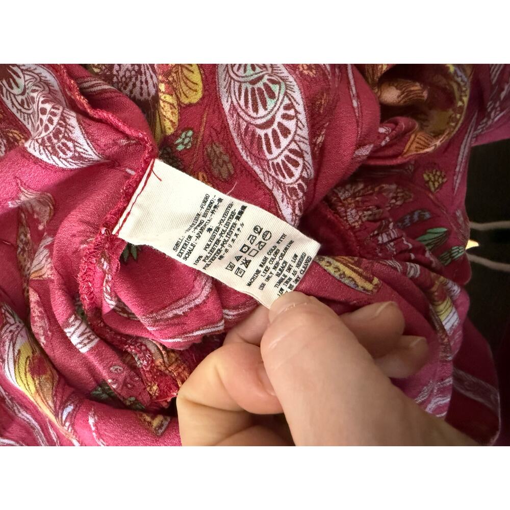 Free People Purple Haze Floral Top Women's Small in Raspberry - Picture 4 of 5